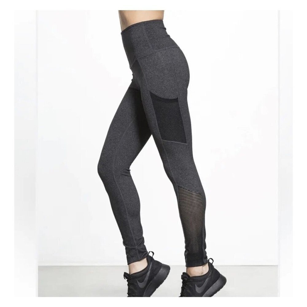 Beyond Yoga Mesh Behavior High Waist Legging Women’s S Heathered Gray Pockets